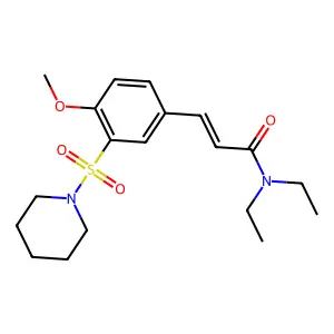 (2E)-N,N-diethyl-3-[4-methoxy-3-(piperidin-1-ylsulfonyl)phenyl]prop-2-enamide structure