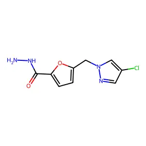 5-((4-Chloro-1H-pyrazol-1-yl)methyl)furan-2-carbohydrazide structure