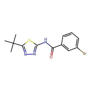 3-bromo-N-(5-tert-butyl-1,3,4-thiadiazol-2-yl)benzamide structure