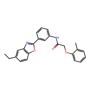 N-[3-(5-ethyl-1,3-benzoxazol-2-yl)phenyl]-2-(2-methylphenoxy)acetamide structure