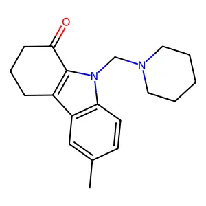 6-methyl-9-(piperidin-1-ylmethyl)-3,4-dihydro-2H-carbazol-1-one structure