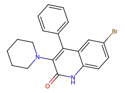 6-bromo-4-phenyl-3-(piperidin-1-yl)quinolin-2(1H)-one structure