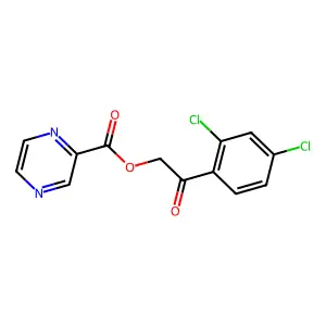 2-(2,4-Dichlorophenyl)-2-oxoethyl 2-pyrazinecarboxylate structure