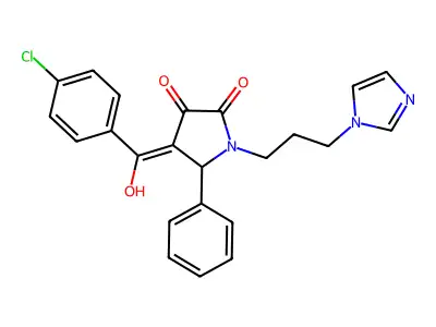4-(4-chlorobenzoyl)-3-hydroxy-1-[3-(1H-imidazol-1-yl)propyl]-5-phenyl-2,5-dihydro-1H-pyrrol-2-one structure