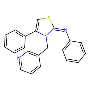 N,4-diphenyl-3-(pyridin-3-ylmethyl)-2,3-dihydro-1,3-thiazol-2-imine structure