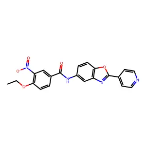 4-ethoxy-3-nitro-N-(2-pyridin-4-yl-1,3-benzoxazol-5-yl)benzamide structure