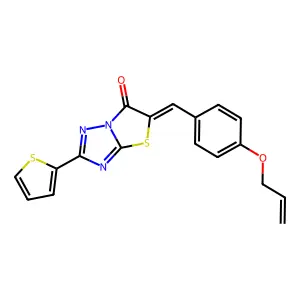(Z)-5-(4-(allyloxy)benzylidene)-2-(thiophen-2-yl)thiazolo[3,2-b][1,2,4]triazol-6(5H)-one structure