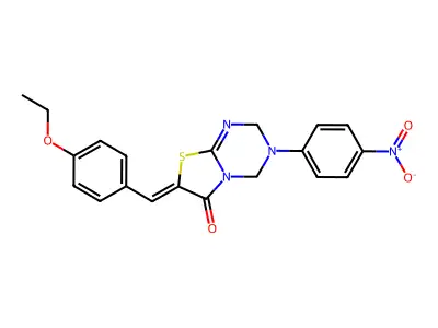 (7Z)-7-[(4-ethoxyphenyl)methylidene]-3-(4-nitrophenyl)-2,4-dihydro-[1,3]thiazolo[3,2-a][1,3,5]triazin-6-one structure