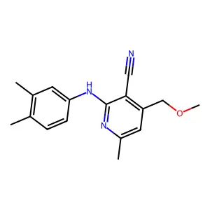 2-(3,4-Dimethylanilino)-4-(methoxymethyl)-6-methylpyridine-3-carbonitrile structure