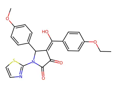 3-(4-ethoxybenzoyl)-4-hydroxy-2-(4-methoxyphenyl)-1-thiazol-2-yl-2H-pyrrol-5-one structure