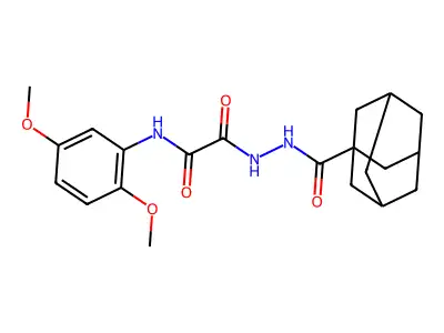 2-[2-(adamantane-1-carbonyl)hydrazinyl]-N-(2,5-dimethoxyphenyl)-2-oxoacetamide structure