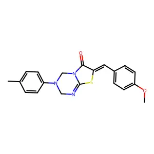 (7Z)-7-[(4-methoxyphenyl)methylidene]-3-(4-methylphenyl)-2,4-dihydro-[1,3]thiazolo[3,2-a][1,3,5]triazin-6-one structure