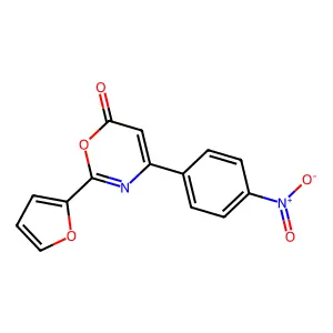 2-(Furan-2-yl)-4-(4-nitrophenyl)-1,3-oxazin-6-one structure