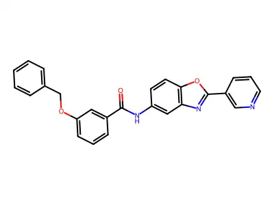 3-(benzyloxy)-N-[2-(pyridin-3-yl)-1,3-benzoxazol-5-yl]benzamide structure
