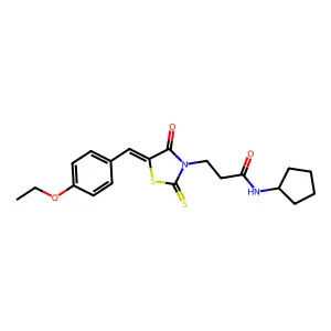 (Z)-N-cyclopentyl-3-(5-(4-ethoxybenzylidene)-4-oxo-2-thioxothiazolidin-3-yl)propanamide structure