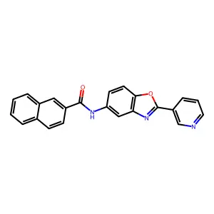 N-[2-(3-pyridinyl)-1,3-benzoxazol-5-yl]-2-naphthamide structure