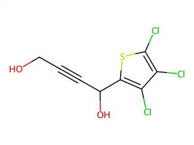 1-(3,4,5-Trichlorothiophen-2-yl)but-2-yne-1,4-diol structure