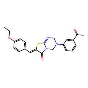 (7Z)-3-(3-acetylphenyl)-7-[(4-ethoxyphenyl)methylidene]-2,4-dihydro-[1,3]thiazolo[3,2-a][1,3,5]triazin-6-one structure