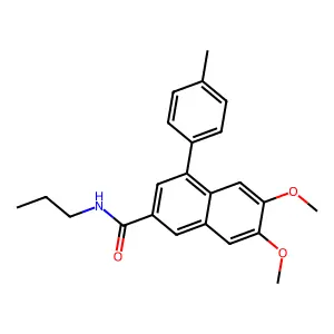 6,7-dimethoxy-4-(4-methylphenyl)-N-propylnaphthalene-2-carboxamide structure