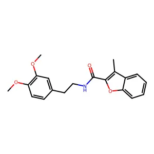 N-[2-(3,4-dimethoxyphenyl)ethyl]-3-methyl-1-benzofuran-2-carboxamide structure