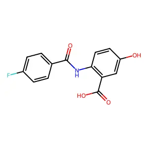 2-(4-氟苯甲酰氨基)-5-羟基苯甲酸 structure