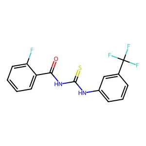 2-fluoro-N-[[3-(trifluoromethyl)phenyl]carbamothioyl]benzamide structure