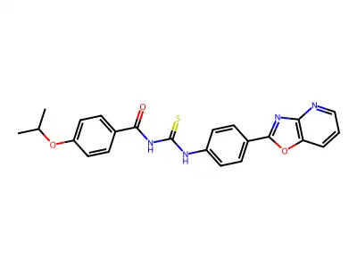 N-[[4-([1,3]oxazolo[4,5-b]pyridin-2-yl)phenyl]carbamothioyl]-4-propan-2-yloxybenzamide structure