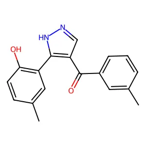 (3-(2-hydroxy-5-methylphenyl)-1H-pyrazol-4-yl)(m-tolyl)methanone structure
