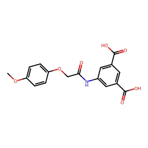 5-{[(4-Methoxyphenoxy)acetyl]amino}benzene-1,3-dicarboxylic acid structure