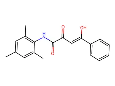 (Z)-2-hydroxy-N-mesityl-4-oxo-4-phenylbut-2-enamide structure