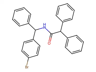 N-[(4-bromophenyl)-phenylmethyl]-2,2-diphenylacetamide structure