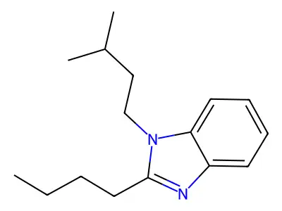 2-Butyl-1-(3-methylbutyl)benzimidazole structure