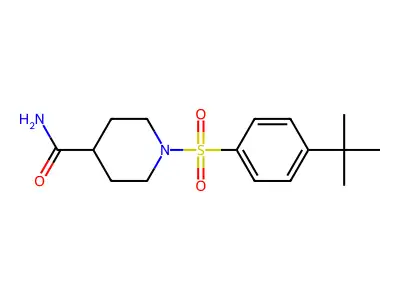 1-[(4-Tert-butylphenyl)sulfonyl]piperidine-4-carboxamide structure