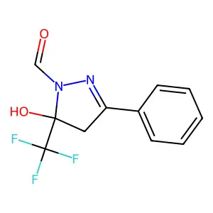 5-Hydroxy-3-phenyl-5-(trifluoromethyl)-4,5-dihydro-1H-pyrazole-1-carbaldehyde structure