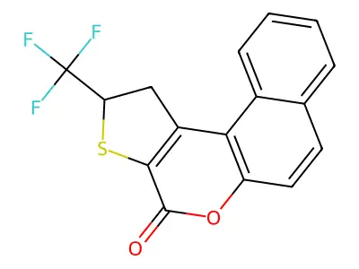 2-(trifluoromethyl)-1H-benzo[f]thieno[2,3-c]chromen-4(2H)-one structure