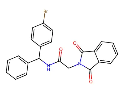 N-[(4-bromophenyl)-phenylmethyl]-2-(1,3-dioxoisoindol-2-yl)acetamide structure