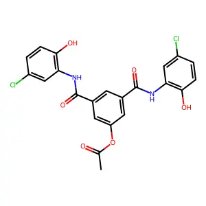 3,5-Bis((5-chloro-2-hydroxyphenyl)carbamoyl)phenyl acetate structure