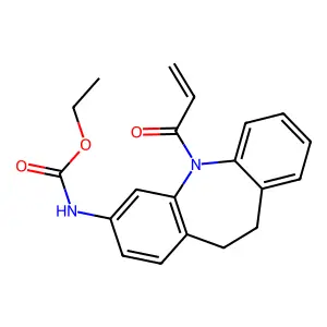 ethyl N-(11-prop-2-enoyl-5,6-dihydrobenzo[b][1]benzazepin-2-yl)carbamate structure