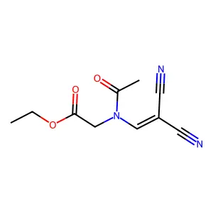 Ethyl [acetyl(2,2-dicyanovinyl)amino]acetate structure