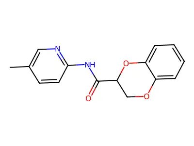 N-(5-methylpyridin-2-yl)-2,3-dihydro-1,4-benzodioxine-2-carboxamide structure
