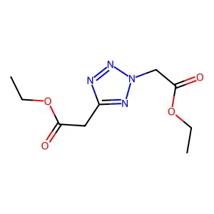 (5-Ethoxycarbonylmethyl-tetrazol-2-yl)-acetic acid ethyl ester structure