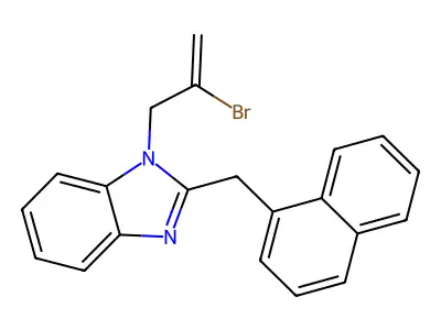 1-(2-bromoallyl)-2-(naphthalen-1-ylmethyl)-1H-benzo[d]imidazole structure