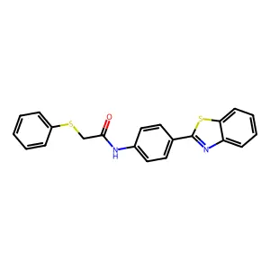 N-(4-(benzo[d]thiazol-2-yl)phenyl)-2-(phenylthio)acetamide structure
