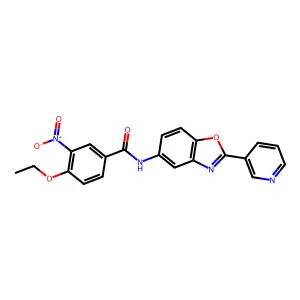 4-ethoxy-3-nitro-N-(2-pyridin-3-yl-1,3-benzoxazol-5-yl)benzamide structure