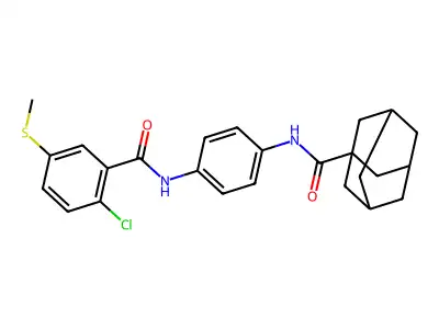 N-[4-[(2-chloro-5-methylsulfanylbenzoyl)amino]phenyl]adamantane-1-carboxamide structure