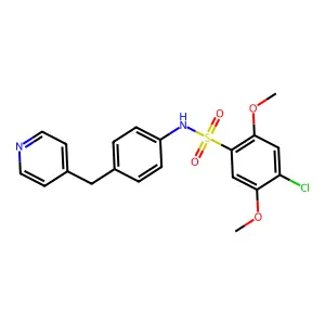 4-chloro-2,5-dimethoxy-N-[4-(pyridin-4-ylmethyl)phenyl]benzenesulfonamide structure