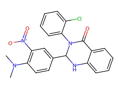 3-(2-chlorophenyl)-2-[4-(dimethylamino)-3-nitrophenyl]-1,2-dihydroquinazolin-4-one structure