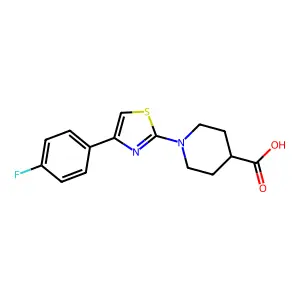 1-[4-(4-Fluorophenyl)-1,3-thiazol-2-yl]piperidine-4-carboxylic acid structure
