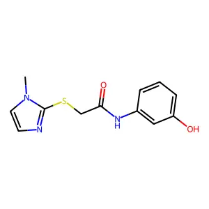 N-(3-hydroxyphenyl)-2-(1-methylimidazol-2-yl)sulfanylacetamide structure