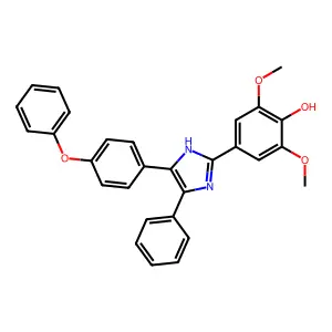 2,6-dimethoxy-4-(4-(4-phenoxyphenyl)-5-phenyl-1H-imidazol-2-yl)phenol structure